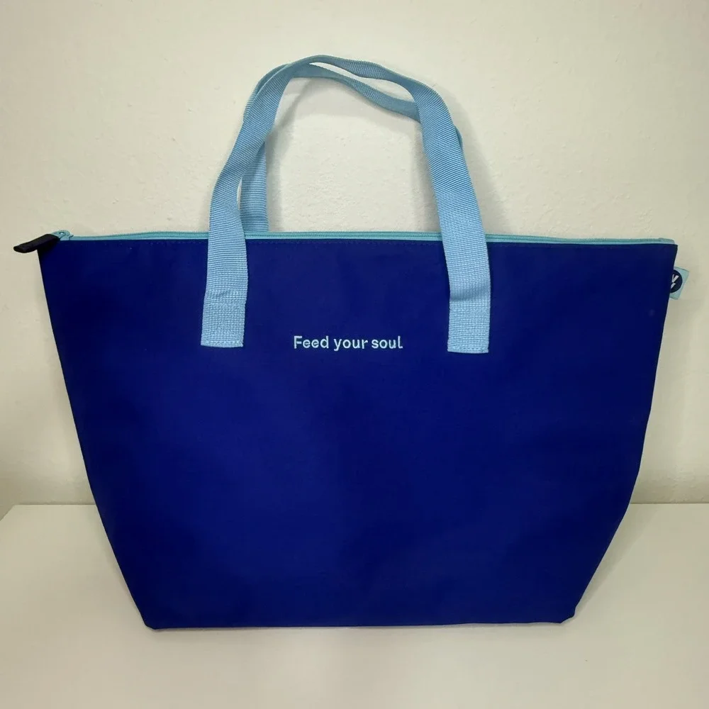 WW Weight Watchers Insulated Cooler Tote Bag Royal Blue Feed Your Soul 19x12